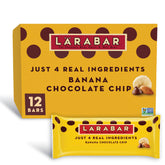 LÄRABAR box front showing banana chocolate chip variety and benefits