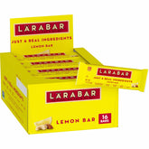 LÄRABAR front box showing 16-count packaging and lemon branding for easy storage