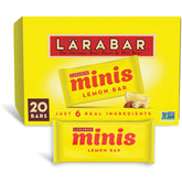 LÄRABAR front box showing 20-count lemon minis and convenience benefit