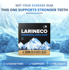 Larineco opened pack displaying individual gum pieces for convenience