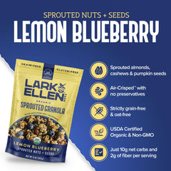 Lark Ellen Farm granola sprinkled over yogurt bowl for added flavor and crunch