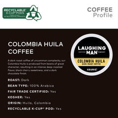LAUGHING MAN freshly ground coffee pouring to show rich texture and aroma