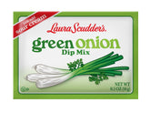 Laura Scudder's front packaging showing brand and green onion flavor, quick dip prep benefit