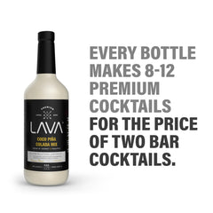Pouring LAVA mixer to show creamy texture and smooth pour for quick cocktails