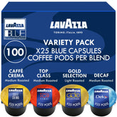 Lavazza front packaging showing variety pack and convenience