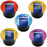 Lavazza front packaging showing variety pack and clear labeling, ideal for easy selection