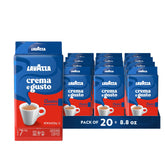 Lavazza Crema e Gusto front packaging showing brand and medium roast benefits