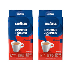 Lavazza Crema e Gusto front packaging showing two sealed 250g bags and brand clarity