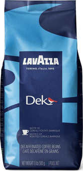 Lavazza DEK front bag showing product branding and packaging benefit