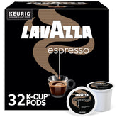 Lavazza front box showing 32-count packaging and easy grab convenience