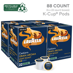 Lavazza opened pod revealing ground 100% Arabica beans for fresh aroma