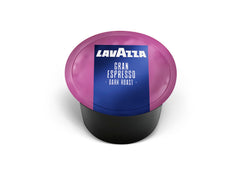 Lavazza Gran Espresso front pack showing 100 capsules and brand clarity for convenience