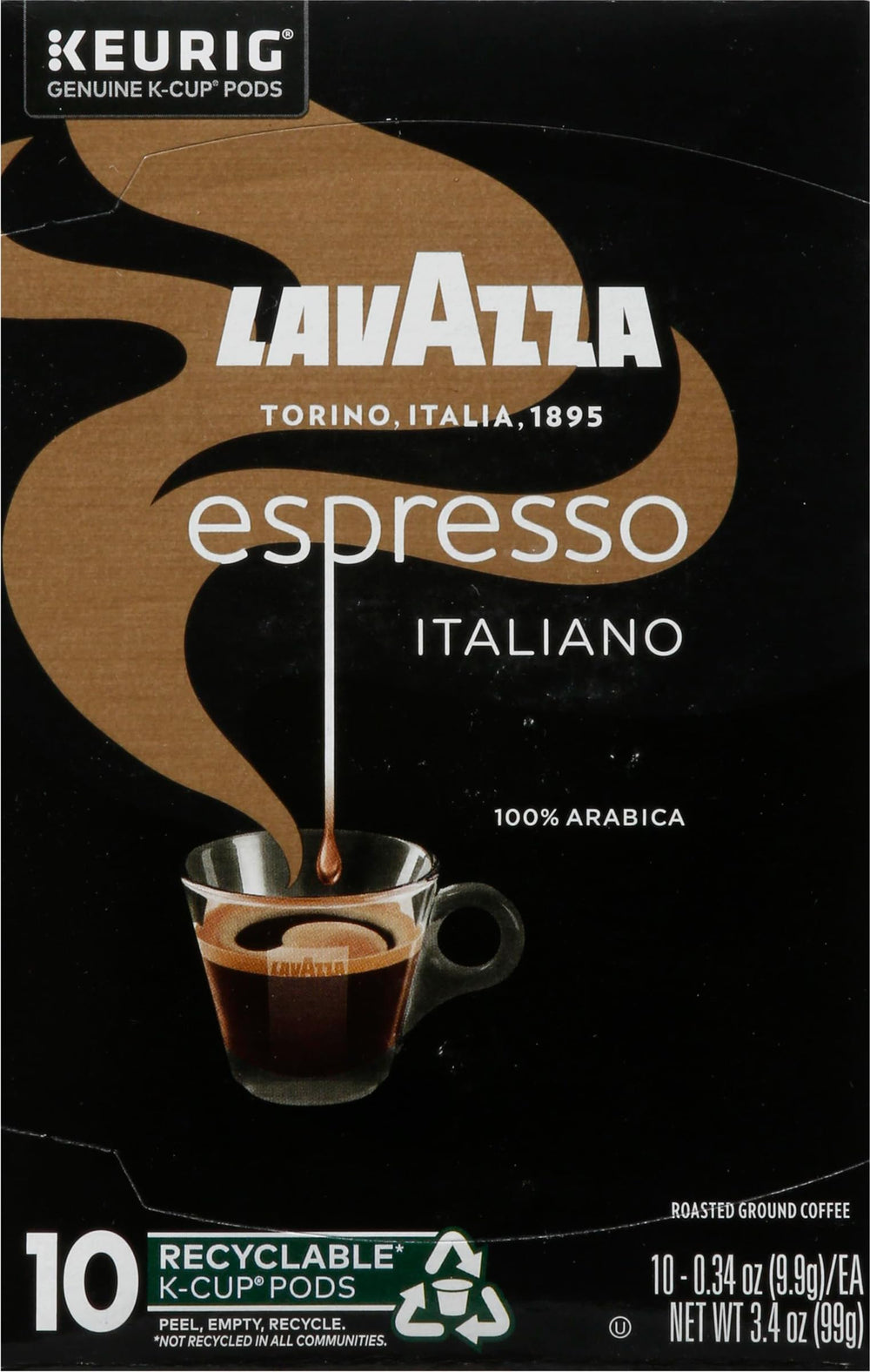 Lavazza K-Cup front packaging showing logo and clear product benefits