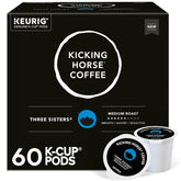 Lavazza Kicking Horse front box showing 60-count K-Cup pods and branding benefit convenience