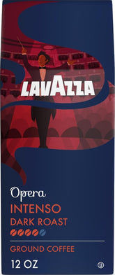 Lavazza Opera Intenso front packaging shows brand and bold dark-roast appeal