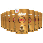 Lavazza front packaging showing 100-count and Gold Quality benefits