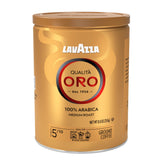 Lavazza Qualità Oro front tin showing brand and medium roast for easy identification