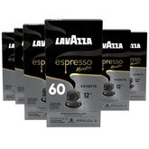 Lavazza front packaging showing 60-count Ristretto capsules for convenience