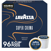 Lavazza Super Crema box front showing brand and count, convenient bulk supply