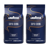 Lavazza Super Crema bag front view showing branding and weight benefits