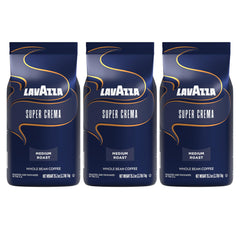 Lavazza Super Crema front packaging showing brand and blend benefits