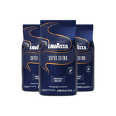 Lavazza Super Crema front packaging showing three value bags and brand clarity