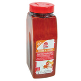 Lawry's front label showing mango habanero flavor and container benefit
