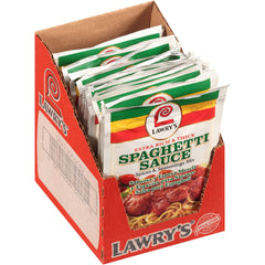 Lawry's front packaging showing product and convenient pack for quick sauces