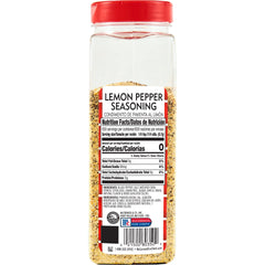 Lawry's close-up texture of lemon peel and pepper, highlights seasoning quality