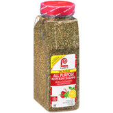 Lawry's front label view showing product identity and container benefit