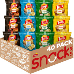 Lay's front packaging of 4-flavor 40-pack showing variety and convenience