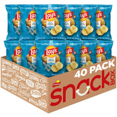 Lay's front packaging showing salt & vinegar flavor and 40-count convenience