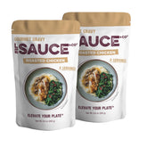Le Sauce & CO front pouch showing roasted chicken gravy branding and serving size benefit