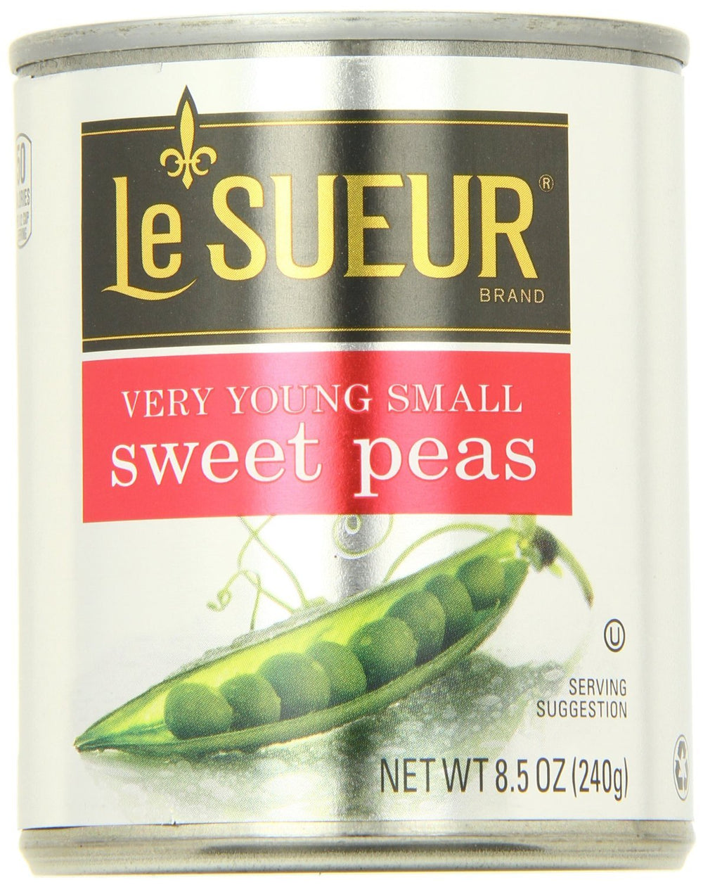 Le Sueur front-of-can showing label and serving suggestion for easy meals