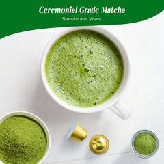 LeafCharm opened capsule with matcha powder visible for easy portioning