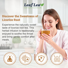 LeafLea close-up of dried licorice root showing pure single ingredient