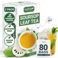 LeafLea front packaging showing 80 tea bags and product name for clear identification