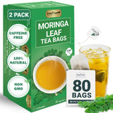LeafLea front packaging showing two boxes and 80 tea bags for convenience