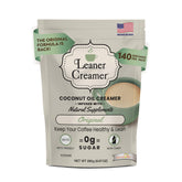 Leaner Creamer pouch front view showing product branding and refill size for convenience