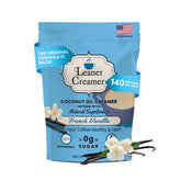 Leaner Creamer front packaging showing product and servings benefit