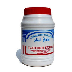 Lebanon Valley tahineh extra front packaging showing 32 oz tub and clear label, ideal for pantry