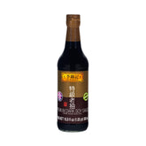 Lee Kum Kee bottle front packaging showcasing product identity and rich color