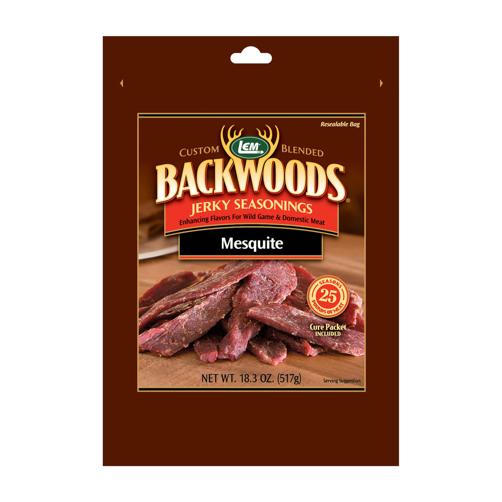 LEM front packaging showing mesquite seasoning packet and bold branding for quick selection