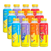 Lemon Perfect front packaging showing 12-pack and variety benefits