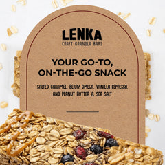 LENKA close-up of bar texture with oats and seeds for hearty bite