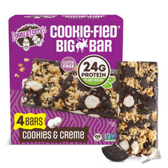 Lenny & Larry's front packaging showing cookies and creme benefit convenience