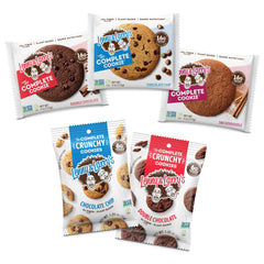 Lenny & Larry's front packaging showing assortment and benefits