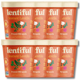 Lentiful front packaging showing mirepoix lentil cups and brand appeal