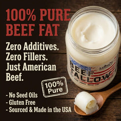 LeRoy's Rocky Mountain close-up creamy tallow texture highlighting purity and consistency