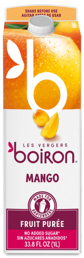 Les Vergers Boiron carton front showing product identity and convenience